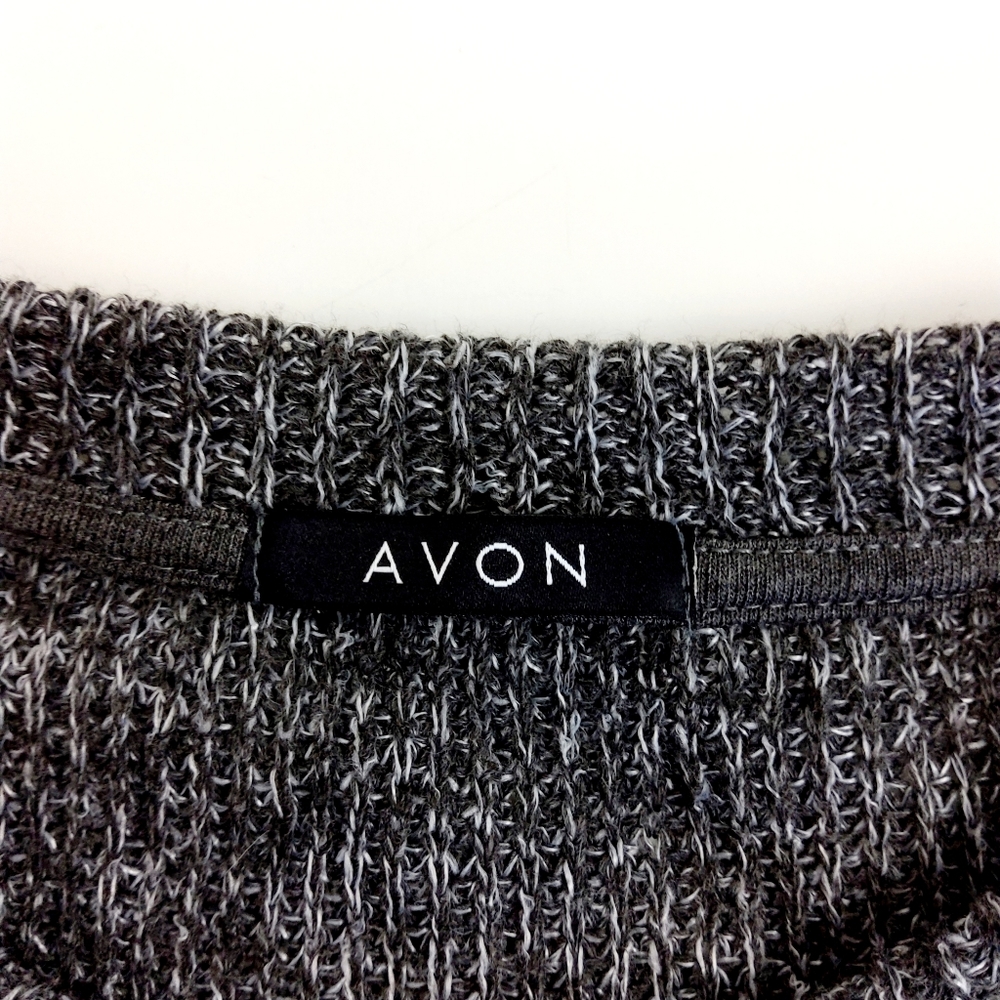 Avon Heathered Grey Tie Sweater Size Medium View 3